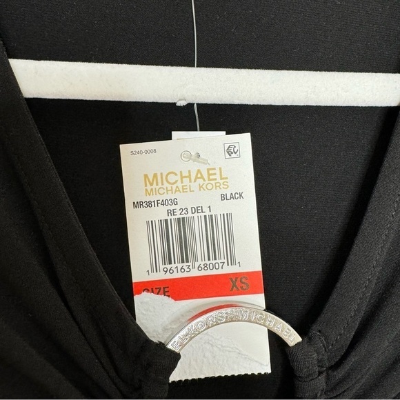 NWT MICHAEL Michael Kors Long Sleeve Center Ring Cutout Dress Black XS - Picture 5 of 8